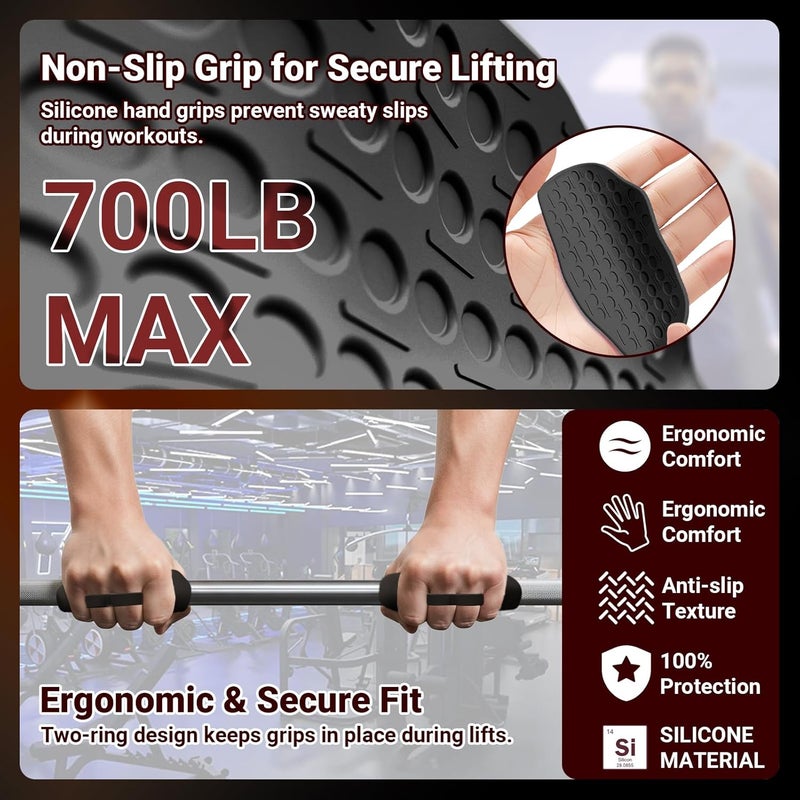 Harqa Anti‑Slip Workout Grips – Ergonomic Rubber Palm Protector for Weight Lifting, Deadlifts, Pull‑Ups, Crossfit – Two-Ring, No Sweaty Gym Grip Pads for Men & Women - Image 3